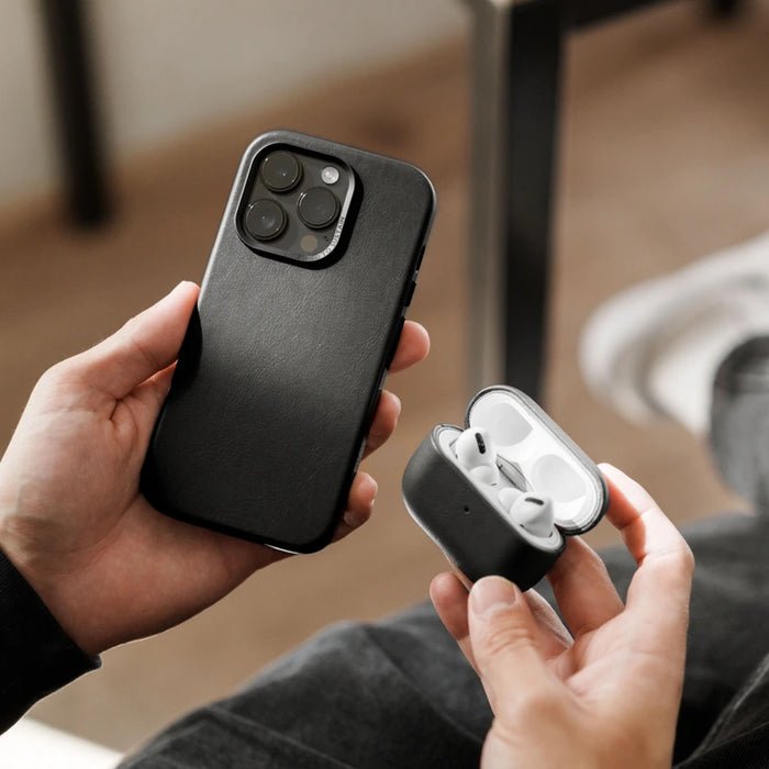 Woodcessories Bio Leather Funda Magsafe Iphone 15 Plus Negro