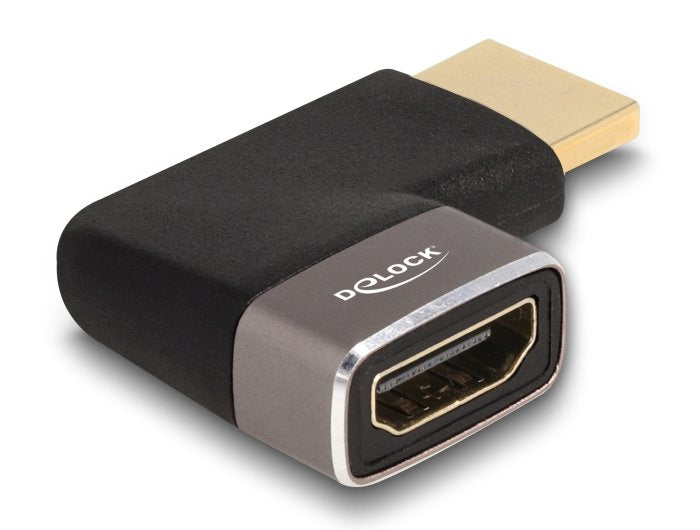 Delock Hdmi Adaptador Macho A Hembra 90° Links Angular 8k 60 Hz Gris Metall