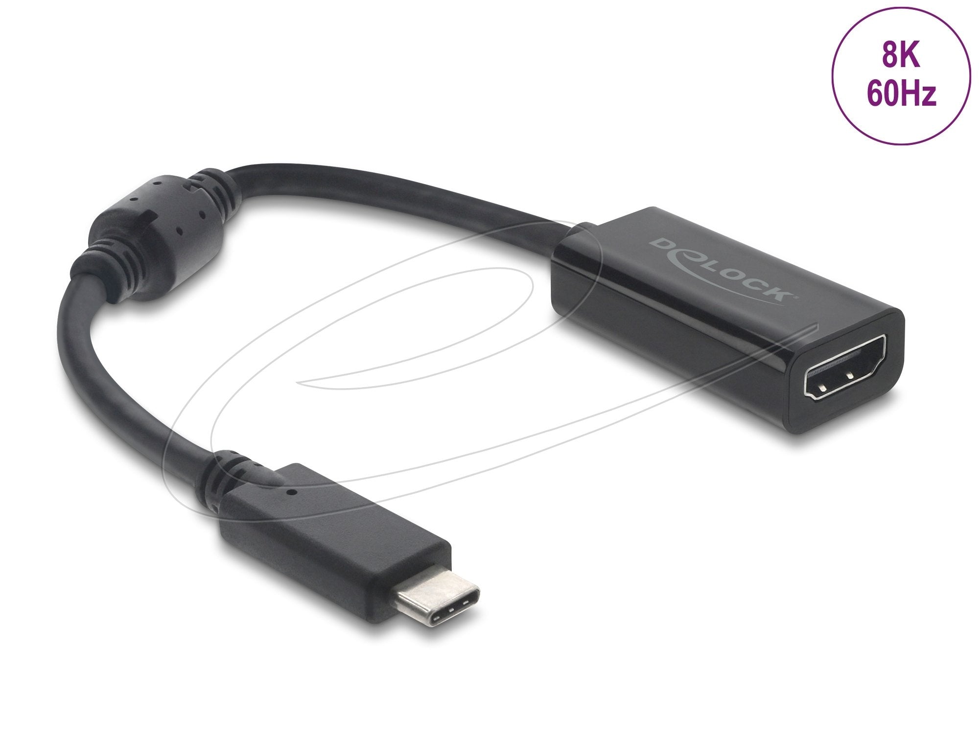 Delock Usb Type-C Adapter Zu Hdmi (Dp Alt Mode) 8k 60 Hz Mit Hdr Und Hdcp Schwarz