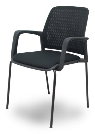 Piqueras Y Crespo Forol Pack 4 Sillas Opti519 Respaldo Malla Negra Asiento Tela Negra