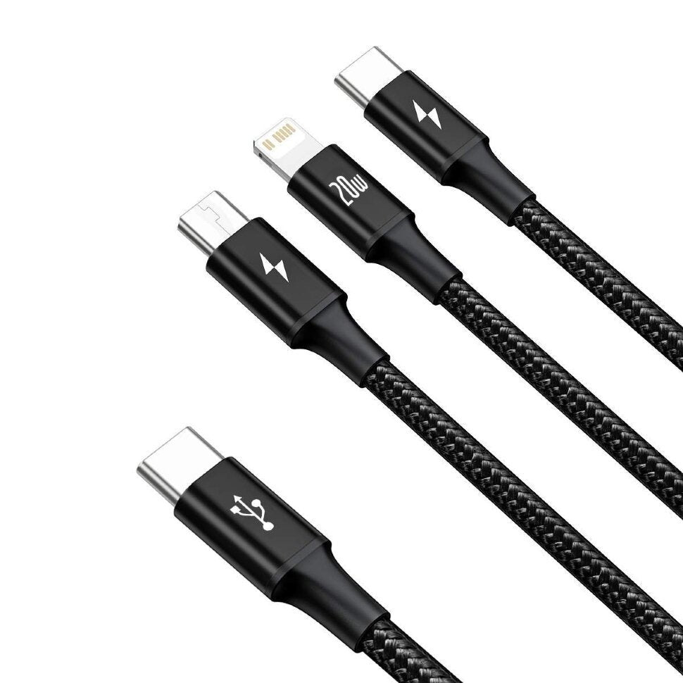 EAN 6953156204294 - Baseus Rapid 3-in-1 cable USB 1,5 m USB A USB C/Micro USB A/Lightning Negro imagen 2