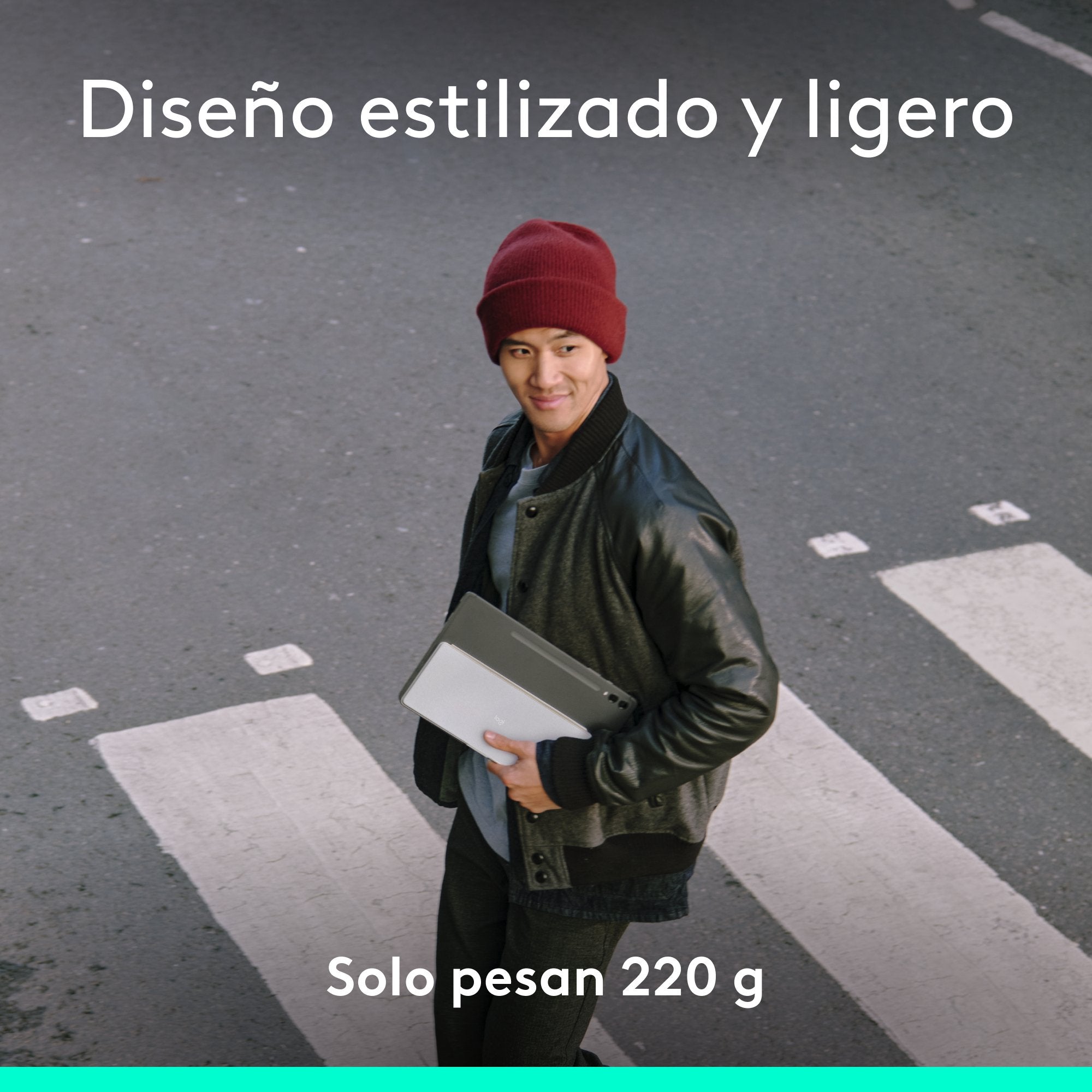 Teclado Español Logitech 920-013011 Para Móvil Bluetooth Gris, Blanco