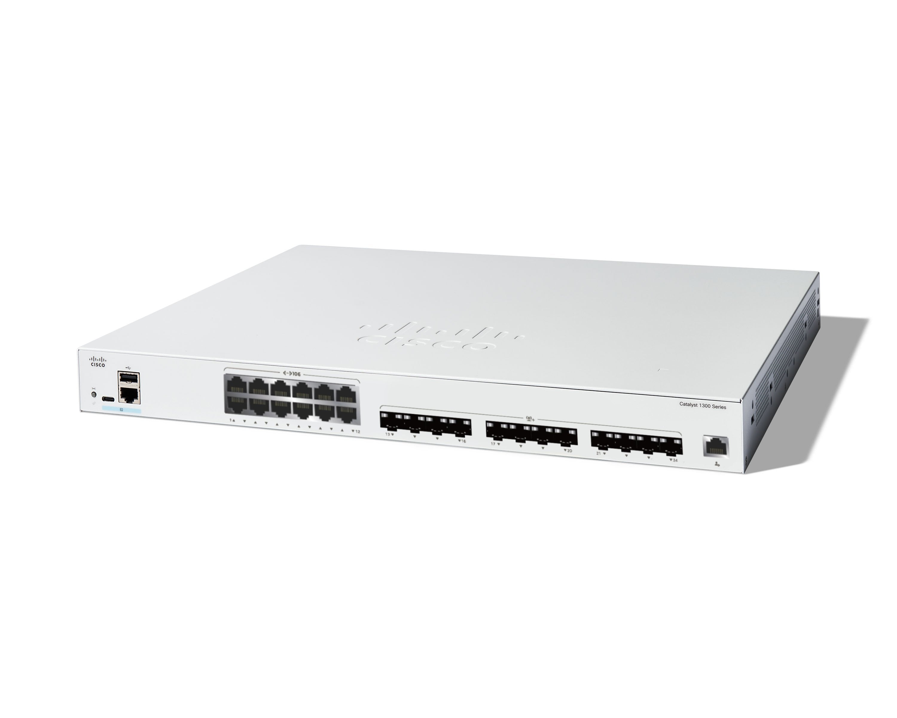 Cisco Catalyst 1300-24xts Conmutador L3 Inteligente 12 X 10 Gigabit Ethernet + 12 X 10 Gigabit Sfp+ Montable En Rack Refabricado