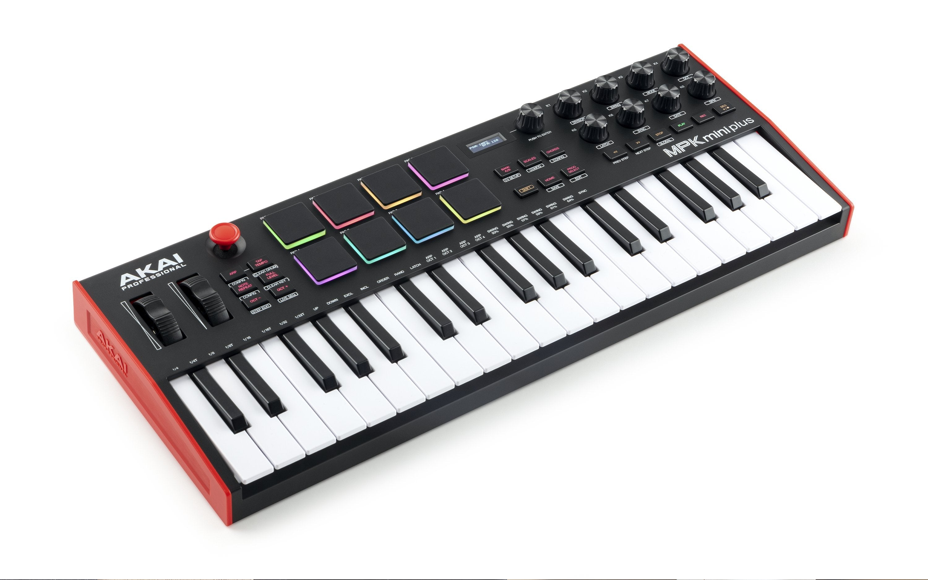 EAN 694318025802 - Akai MPK Mini Plus teclado MIDI 37 llaves USB Negro, Rojo, Blanco imagen 3