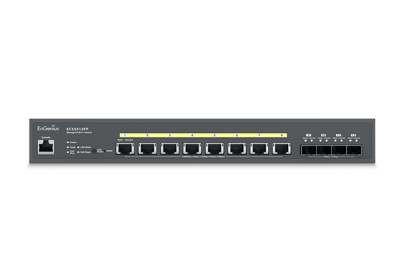 EAN 0655216009745 - EnGenius ECS2512FP switch Gestionado L2+ 2.5G Ethernet (100/1000/2500) Energía sobre Ethernet (PoE) Negro imagen 1