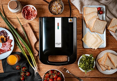 EAN 5903887802031 - Adler AD 3055 sandwichera 2000 W Negro, Plata imagen 8