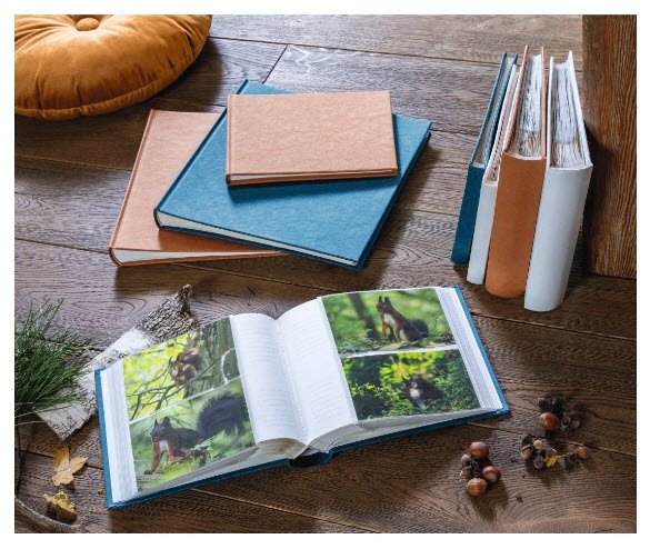 Hama Wrinkled Buchalbum 24x17 36 Weisse Seiten, Blau 7612