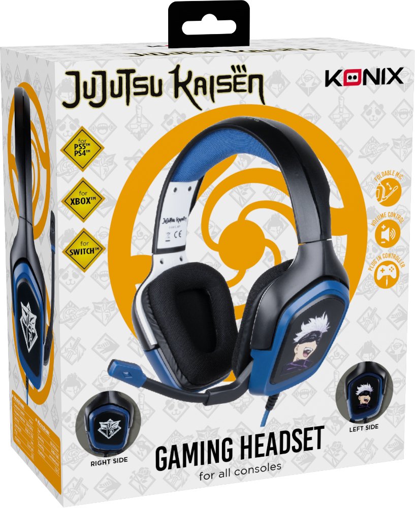 Headset Konix Jujutsu Kaisen 40mm Neodimio Micro Flexible Multiplataforma Kx-Juju-Gh-Univ