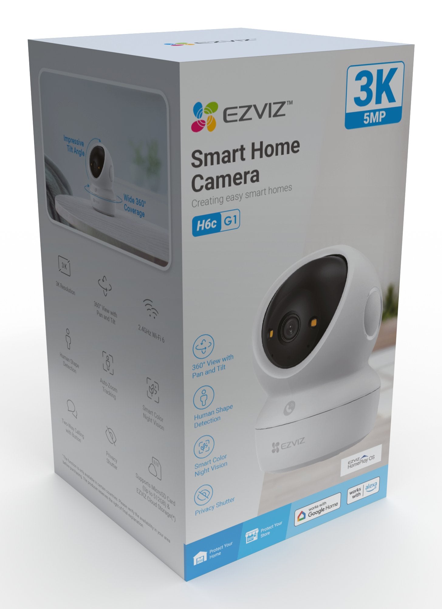 EAN 6941545642147 - EZVIZ H6c G1 3K Esférico Cámara de seguridad IP Interior 2880 x 1620 Pixeles Techo/Pared/Escritorio imagen 14