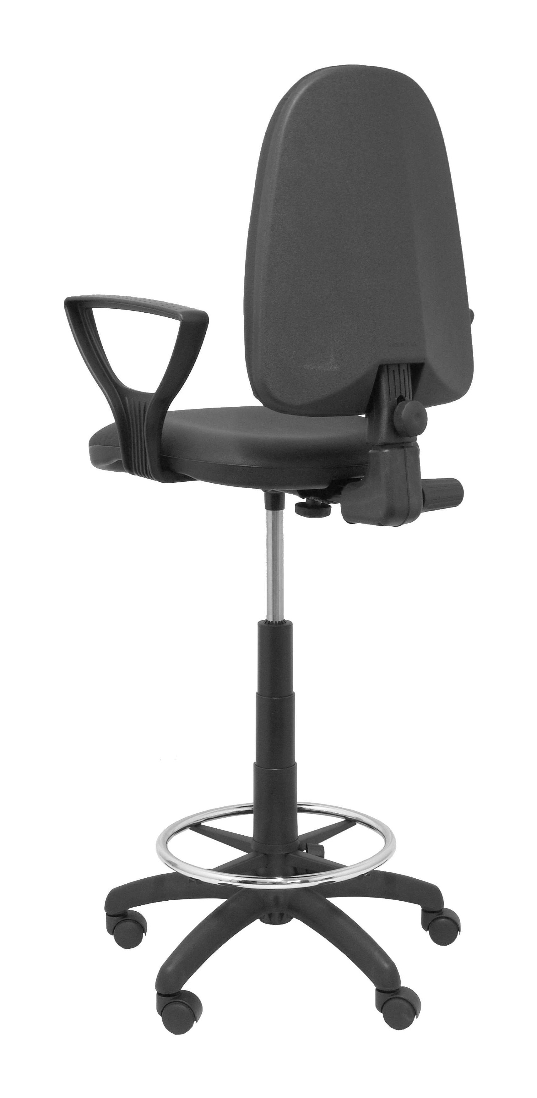 Taburete Ayna Similpiel Negro Con Brazos