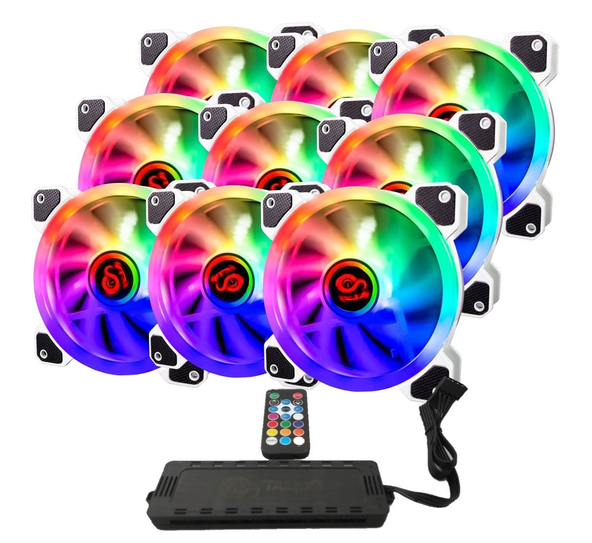 Talius Iris Spectrum Argb/Cronos Pack 9 Ventiladores 120mm + Centralita. Color Blanco