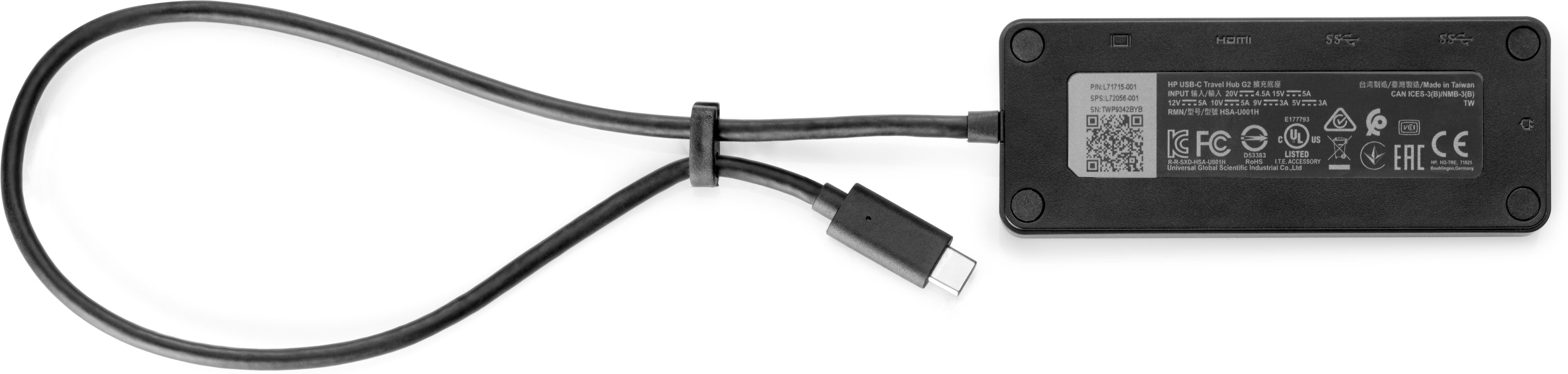 EAN 193905566341 - HP USB-C Travel Hub G2 USB 3.2 Gen 1 (3.1 Gen 1) Type-C Negro imagen 5