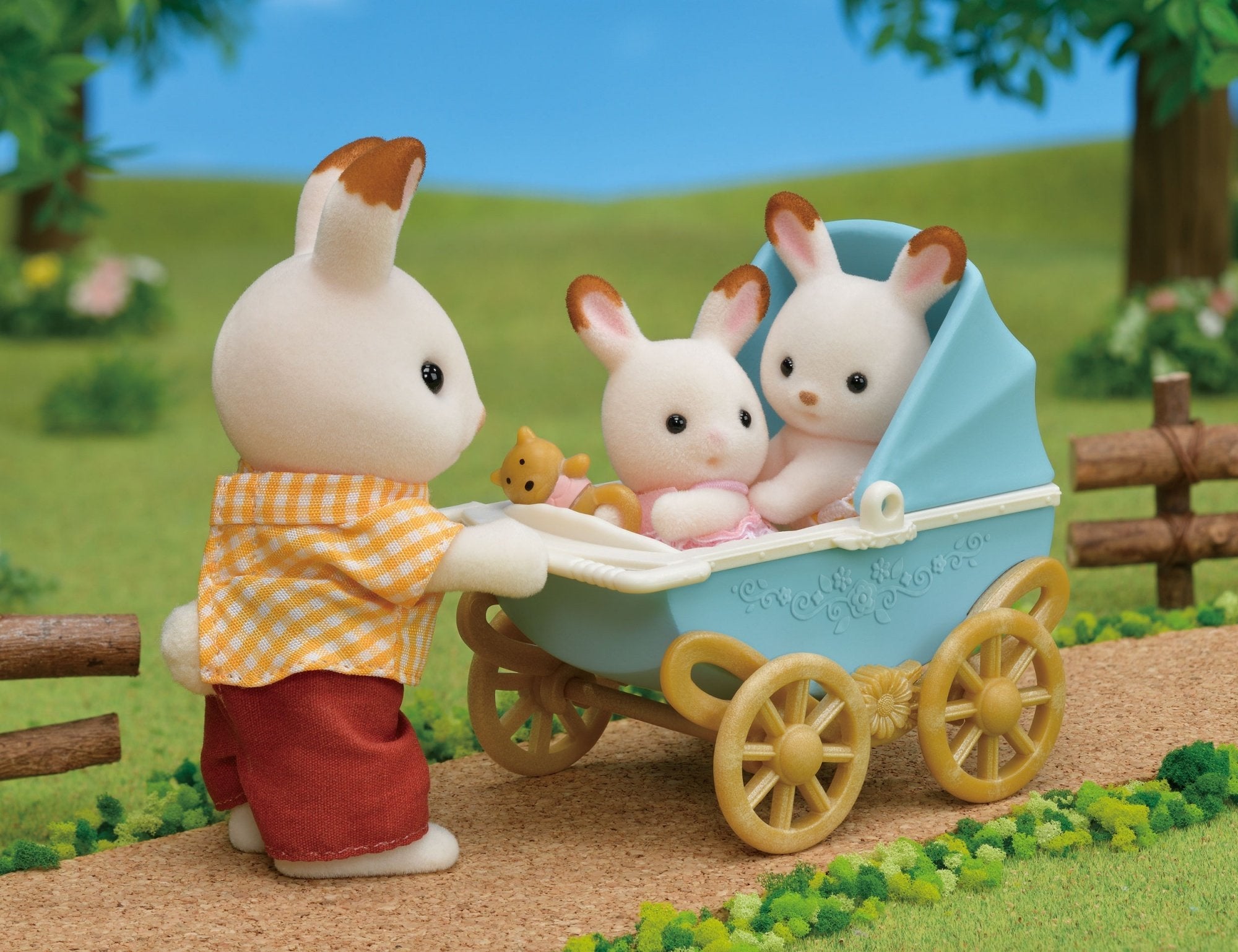 Epoch Sylvanian Families - Schokoladenhasen Zwillinge Con Kinderwagen 5432