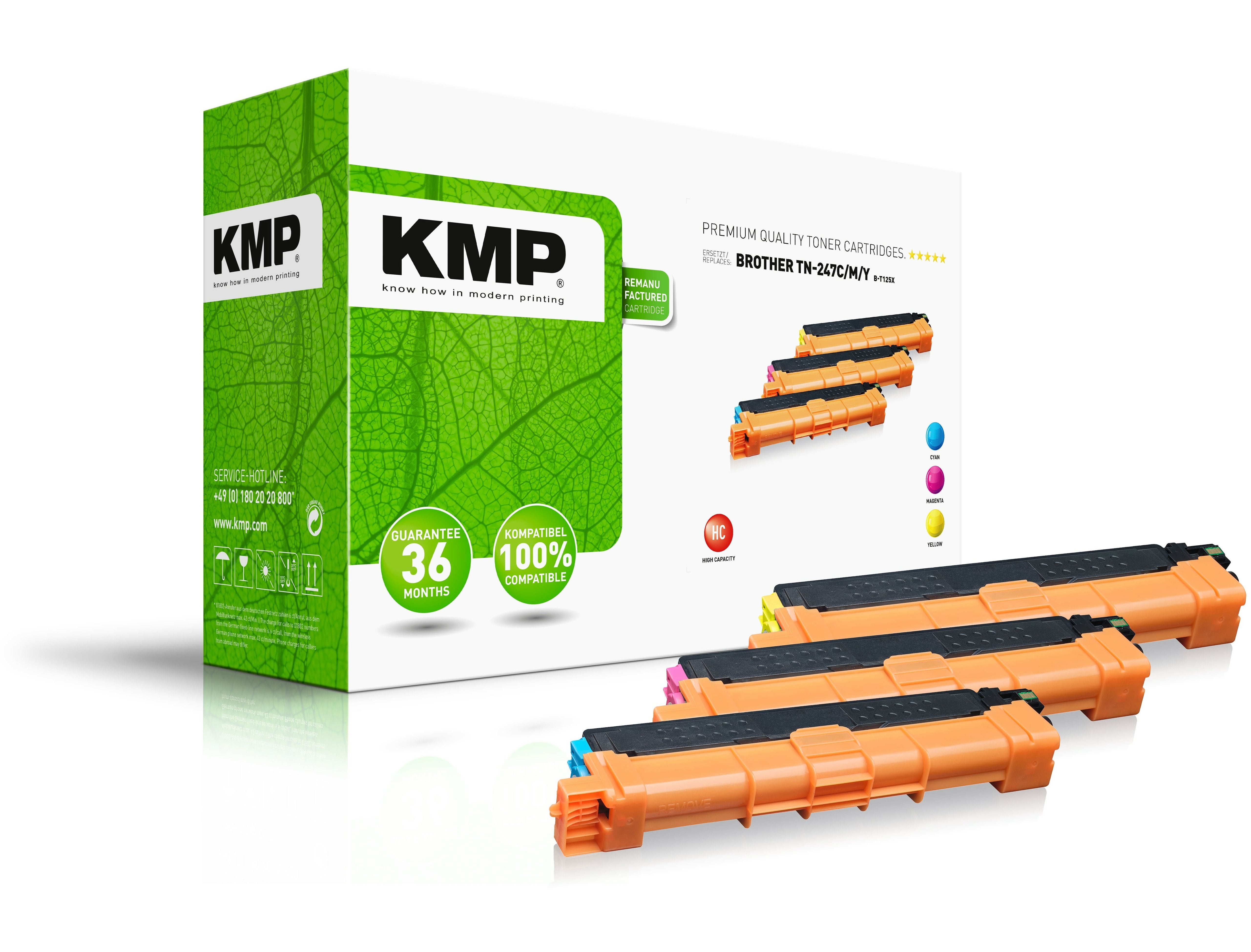 EAN 4011324373240 - KMP B-T125X cartucho de tóner 3 pieza(s) Compatible Cian, Magenta, Amarillo imagen 1