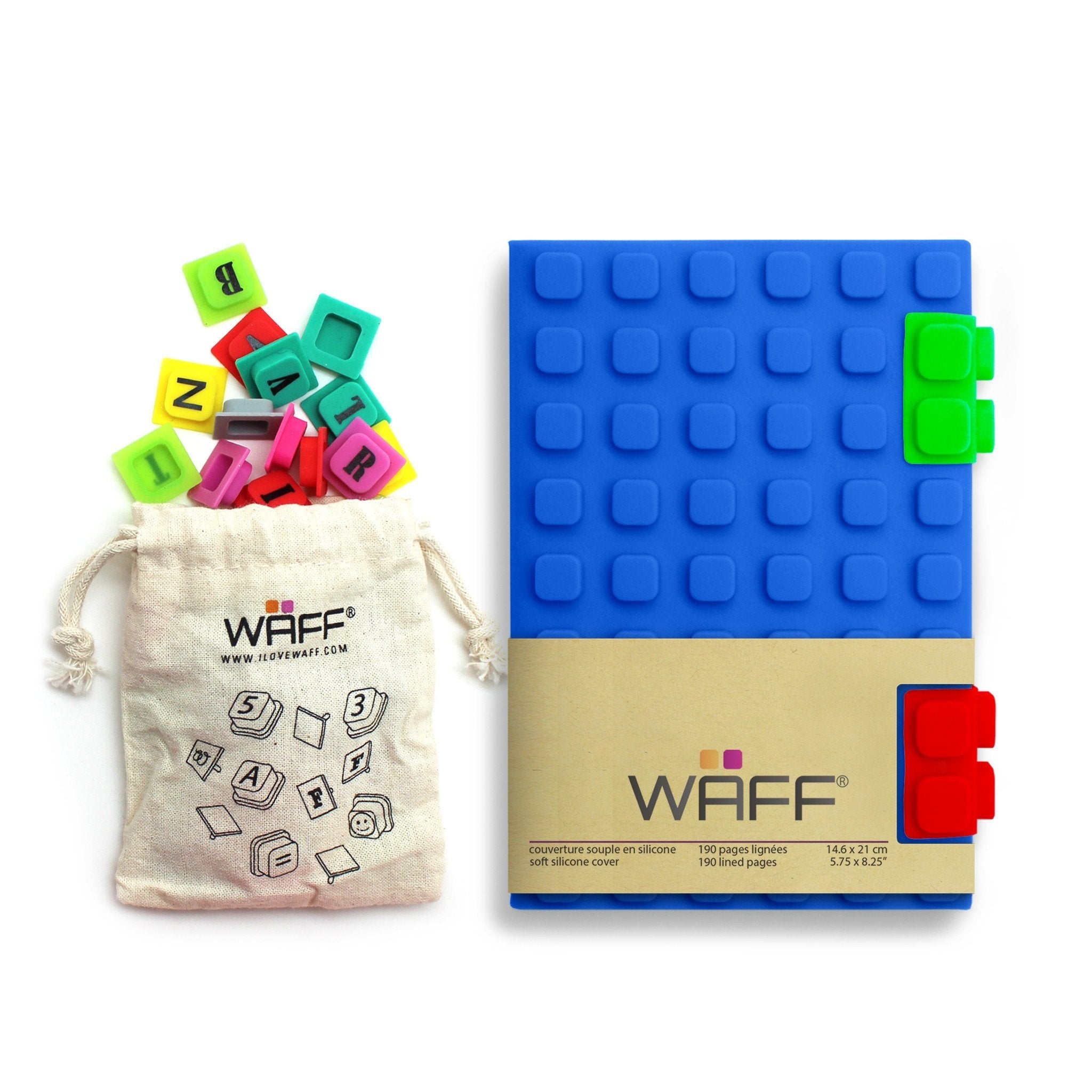 Combo M Azul/Blue Libreta Waff + Letras
