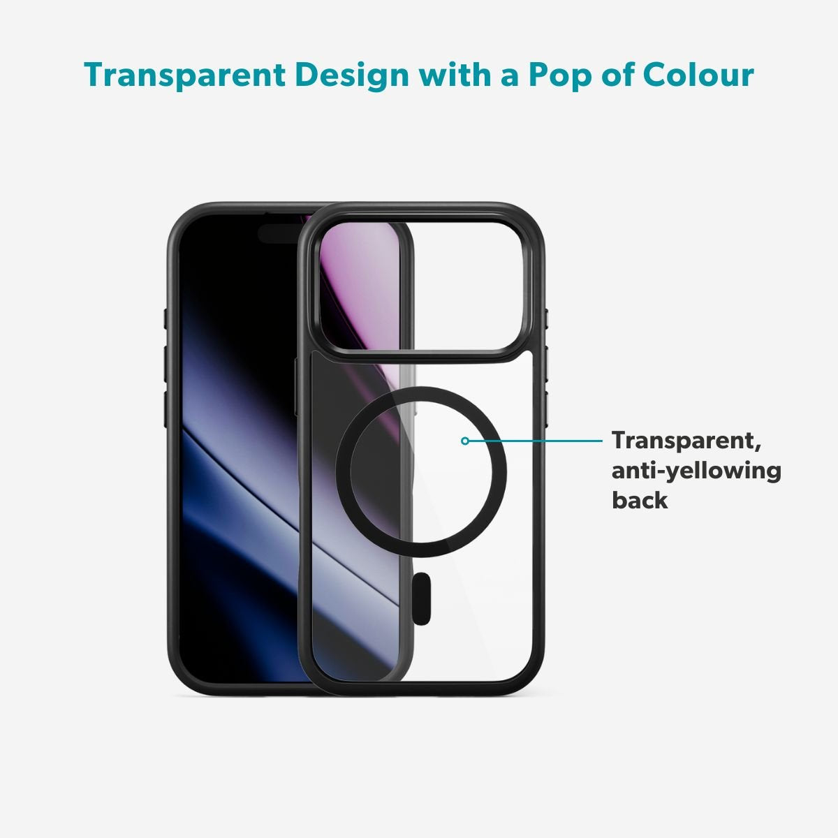 Epico Funda Hero Pro Mag+ Iphone 17 Pro Transparente Con Negro