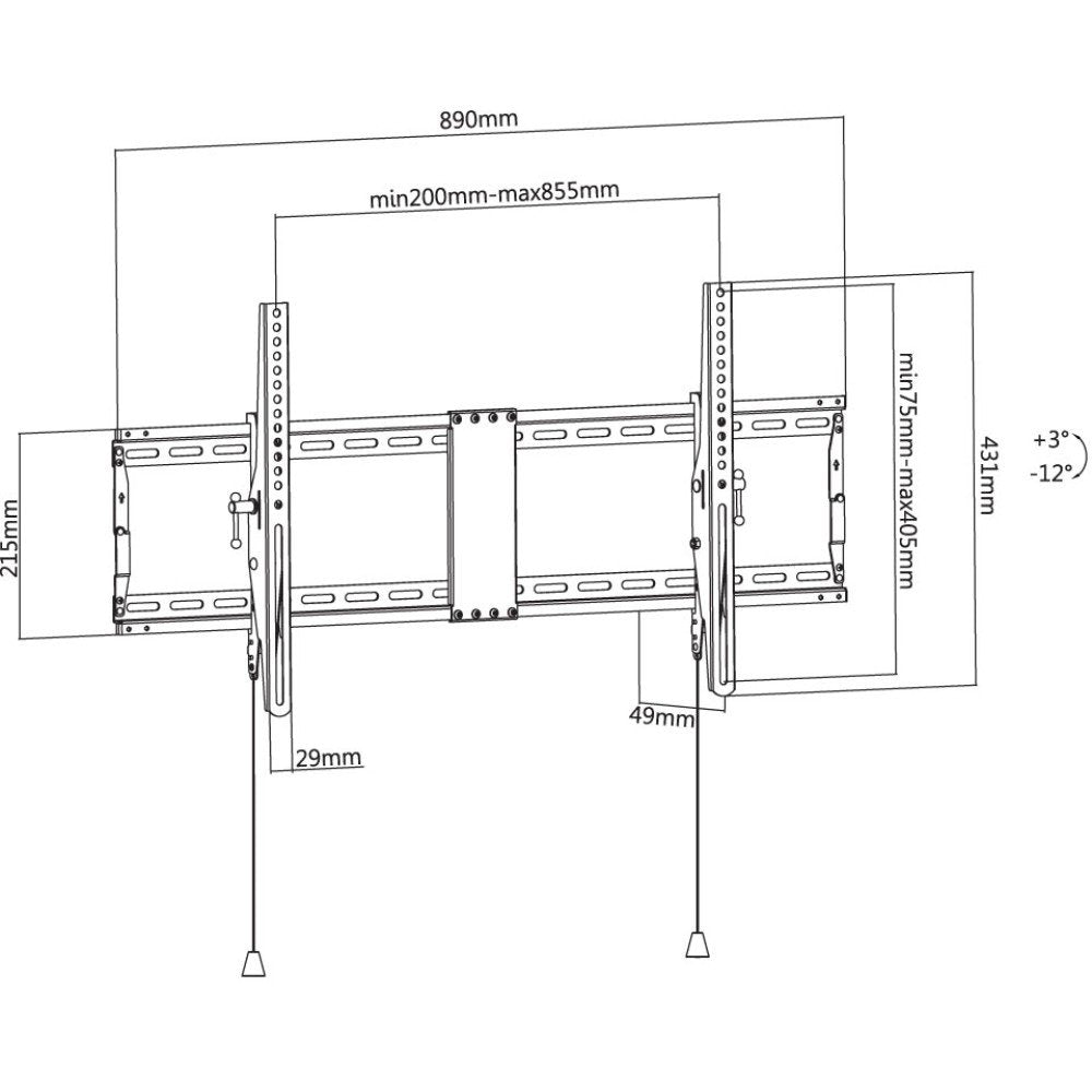 Techly Ica-Plb 590 Soporte De Pared Para Pantalla Plana 2,29 M (90") Negro