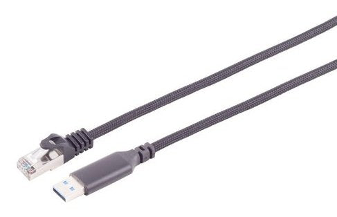 S-Impuls Usb-A Lan Cable Adaptador 1g, Rj45, Alu, Negro., 2m