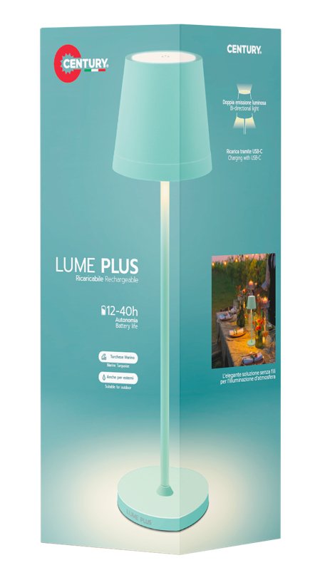 Lámpara Decorativa Led Century Lume Plus Turquesa 2,2w 2700k Dim