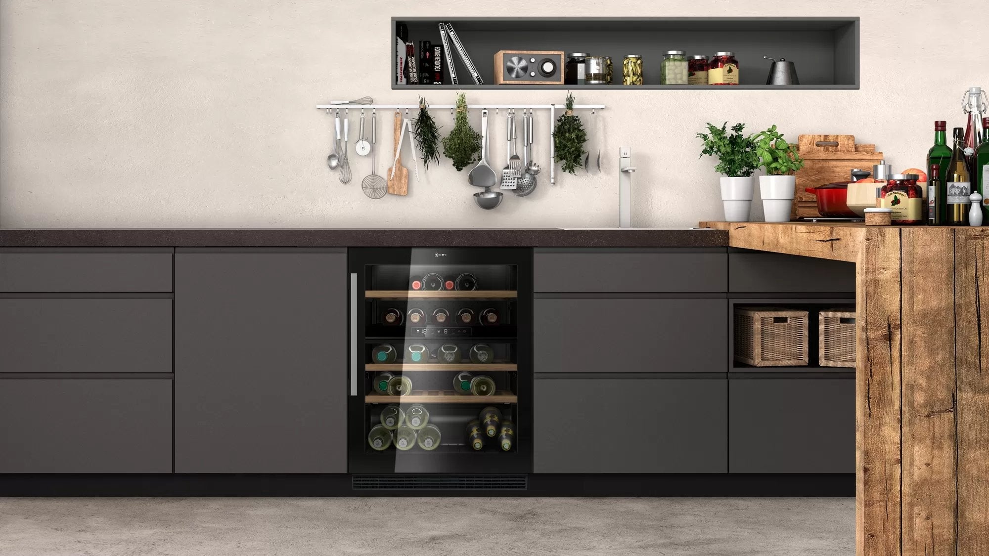 Neff Ku9213hg0 N 70, Enfriador De Vino (Negro, 2 Zonas De Temperatura) Ku9213hg0