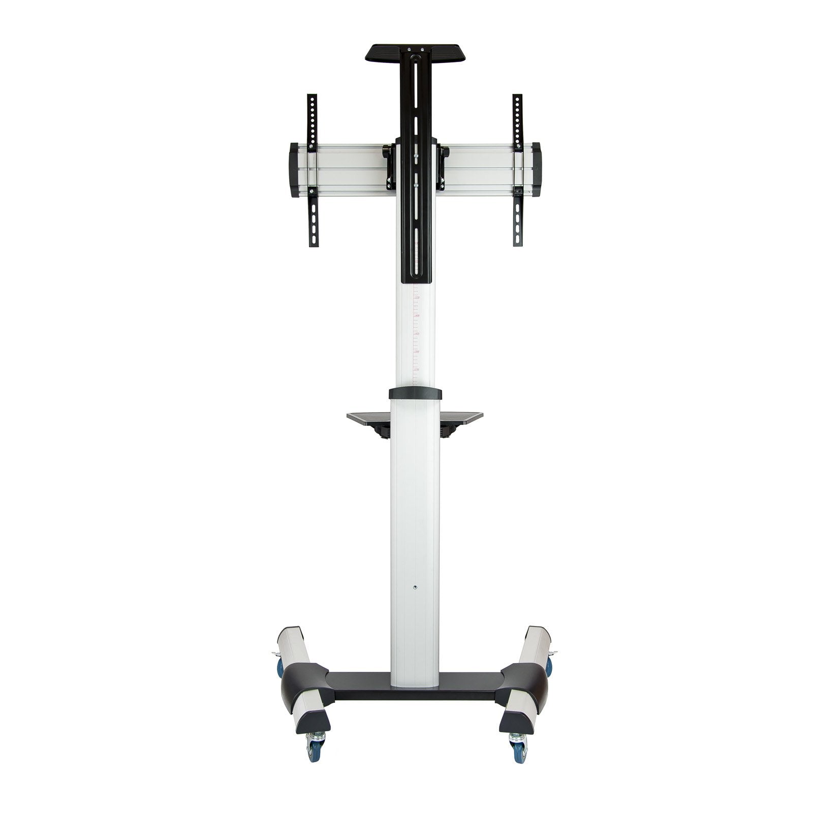 Tooq Soporte De Pantalla De Suelo Con Ruedas 37"-70" - Bloqueo De Ruedas - Dos Estantes - Gestion De Cables - Peso Max