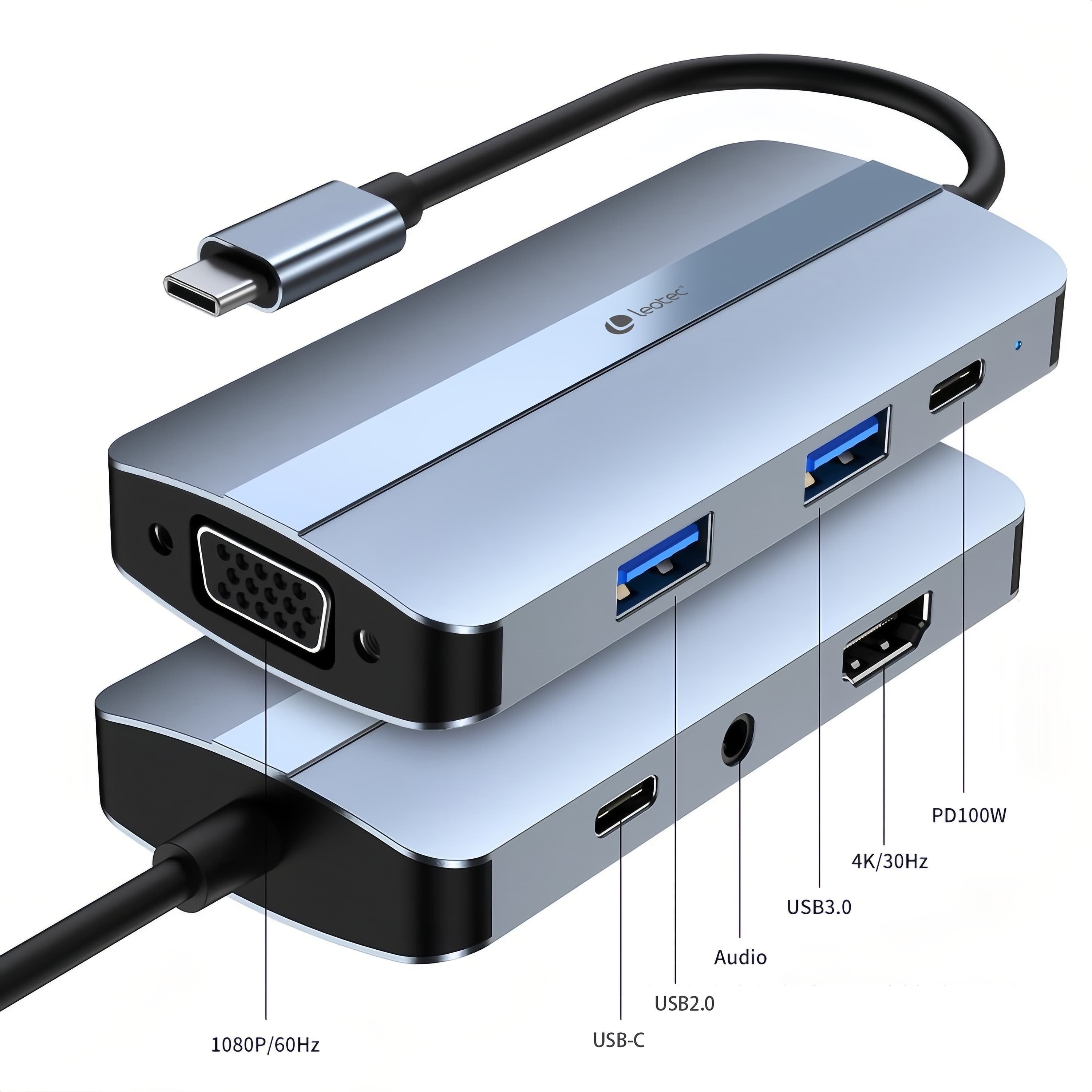 EAN 8436588882653 - Leotec LEDS04 base para portátil y replicador de puertos Acoplamiento USB 3.2 Gen 1 (3.1 Gen 1) Type-C Gr imagen 5