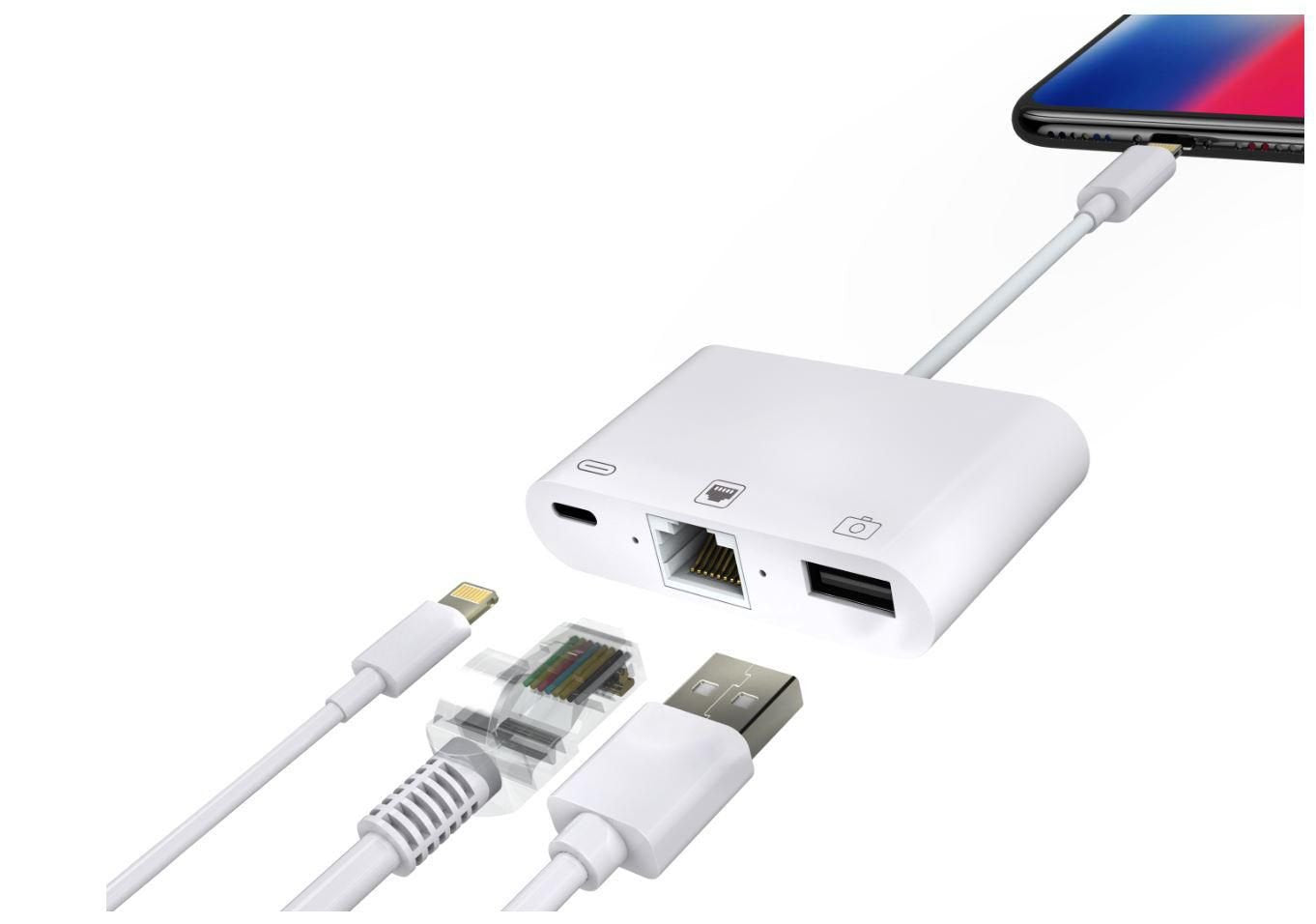 EAN 5704174045458 - Microconnect LIGHT-HUB2 base para portátil y replicador de puertos Lightning Blanco imagen 2