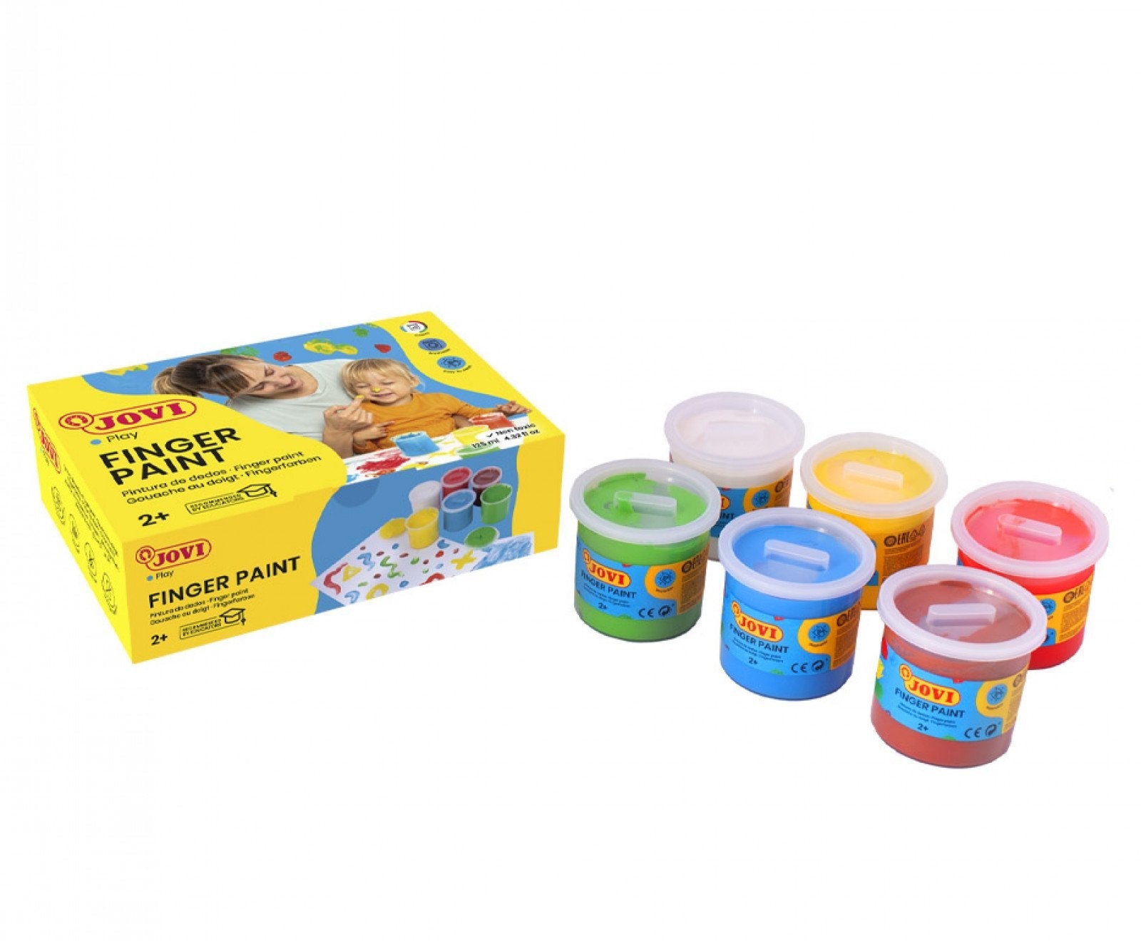EAN 8412027029148 - Jovi 560/S pintura de dedos lavable Azul, Verde, Rosa, Rojo, Blanco, Amarillo imagen 1