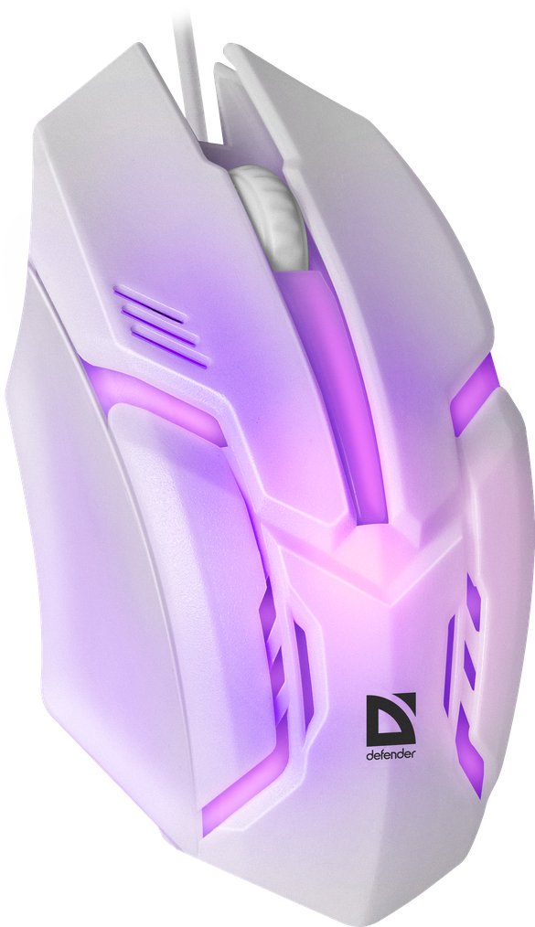 Raton Gaming Defender Cyber Mb-560l Blanco 7-Colores Luz De Fondo