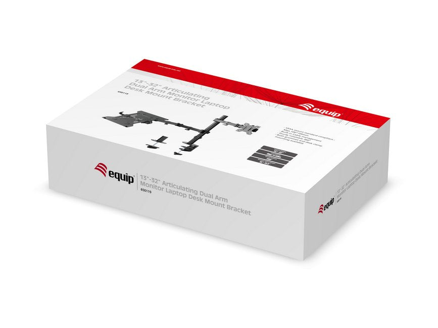 Equip Soporte Pantalla Para Mesa 13-32 Doble Brazo Articulado Soporta 2 Monitores