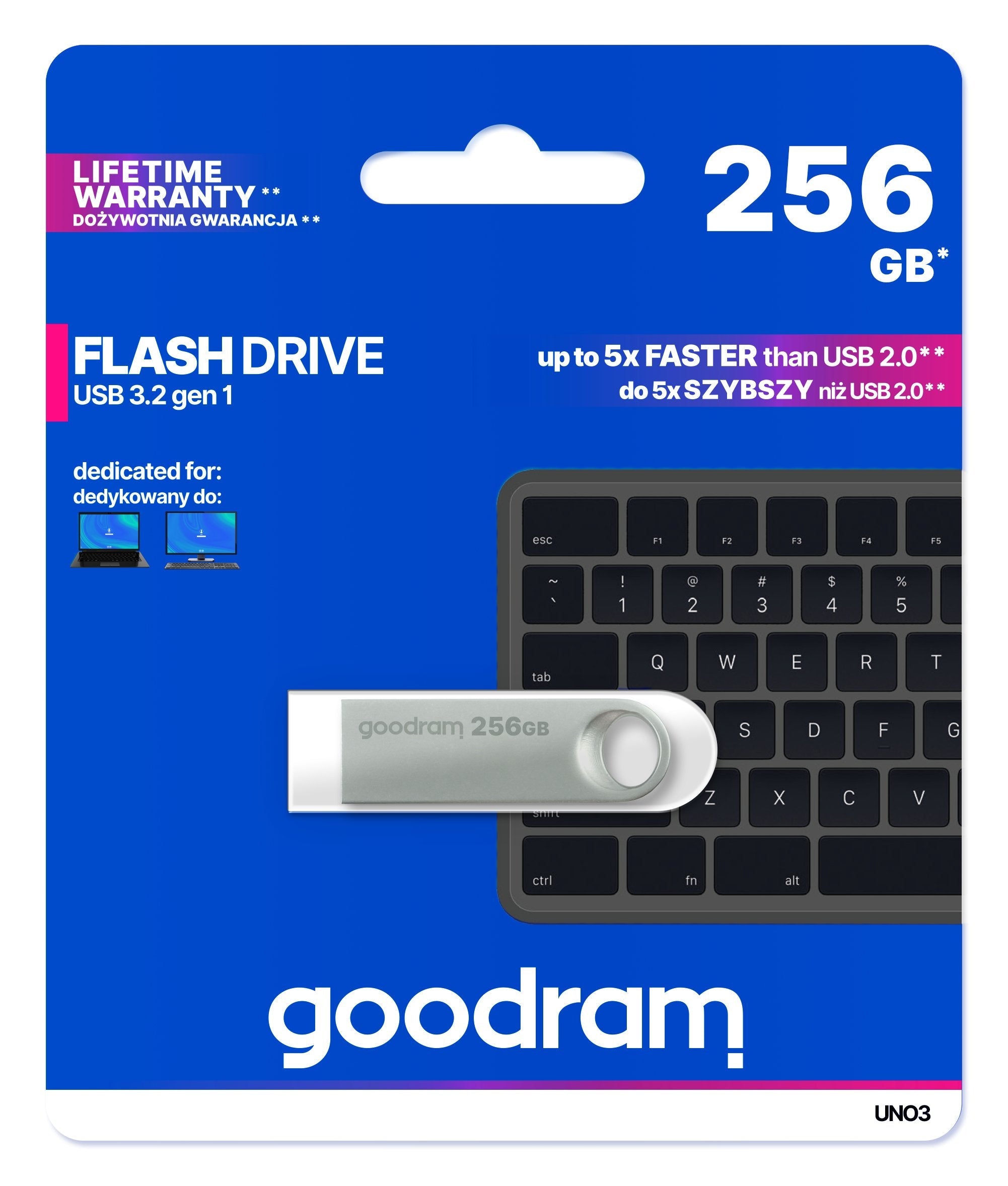 EAN 5908267965399 - Goodram USB UNO3-2560S0R11 unidad flash USB 256 GB USB tipo A 3.2 Gen 1 (3.1 Gen 1) Plata imagen 3
