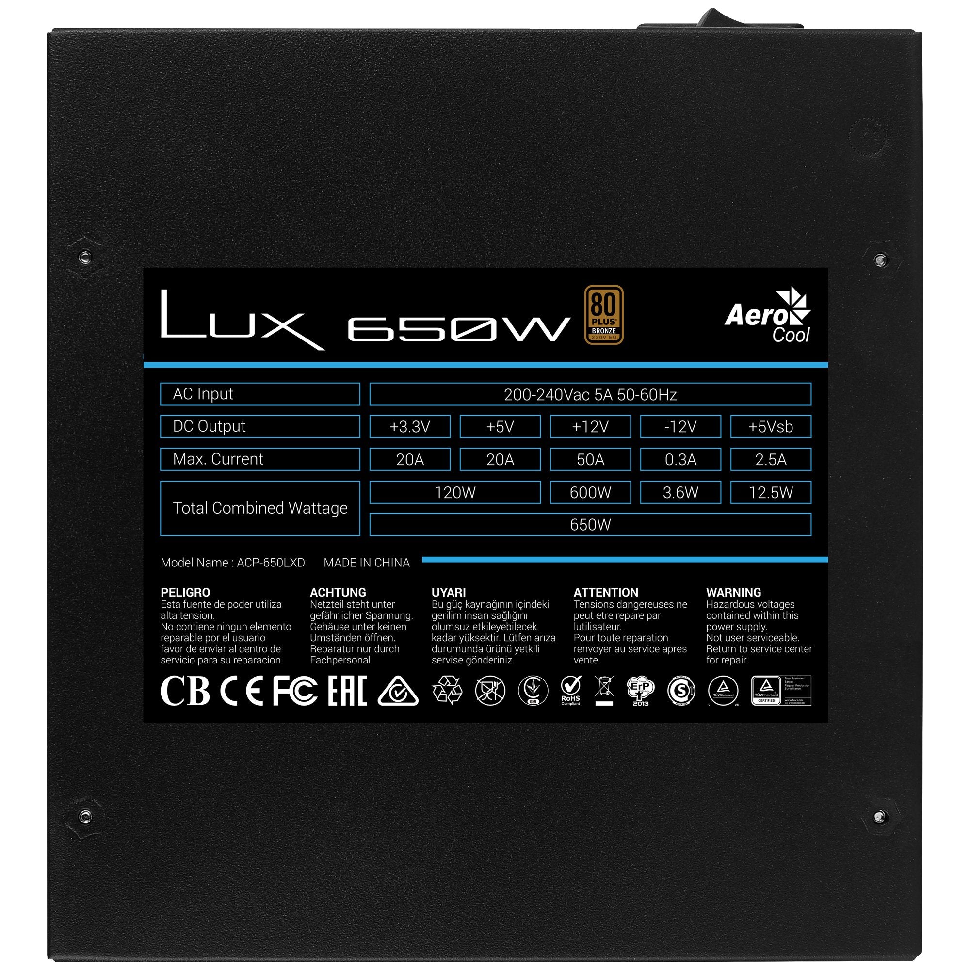 EAN 4718009156241 - Aerocool LUX 650W unidad de fuente de alimentación 20+4 pin ATX ATX imagen 4