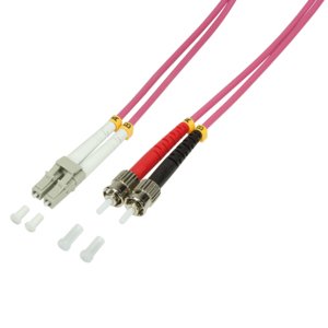 Lwl Cable De Red Om4 Lc St 1,0m Duplex Logilink
