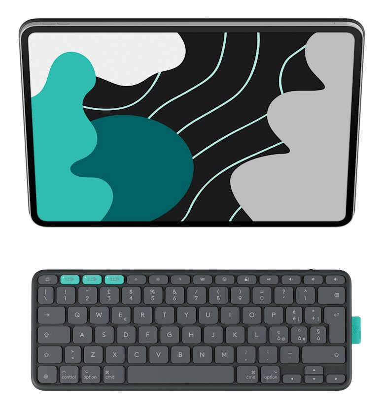 Logitech Flip Folio - Teclado Y Funda Folio - Full Size - Inalámbrico - Bluetooth 5.1 Le - Qwerty - Nórdico (Danés/Finlandés/Noruego/Sueco)
