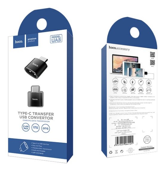 Hoco Adapter Type-C To Usb Black Ua5