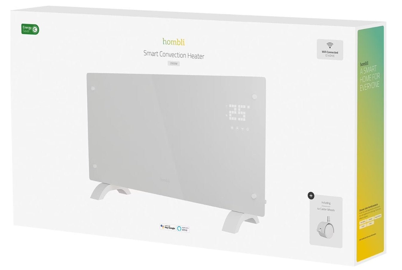 Hombli Glass Convection Heater 2000w Weiss