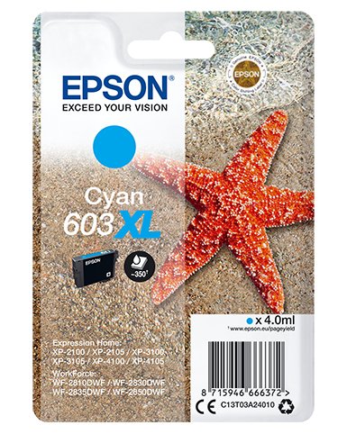 Epson Tinta Cyan Xl Estrella De Mar 1 Tinta 603xl Rf / Am Single