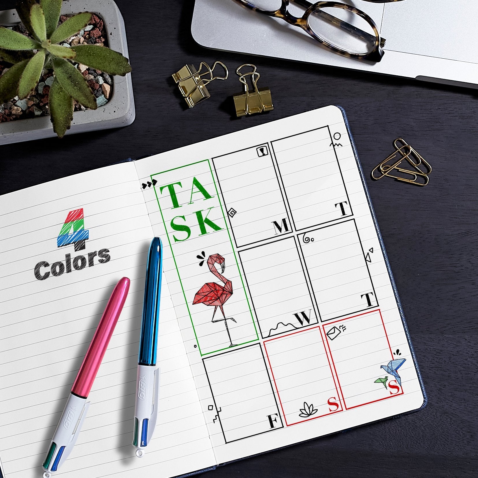 Bic 4 Colours Shine Boligrafo De Bola Retractil