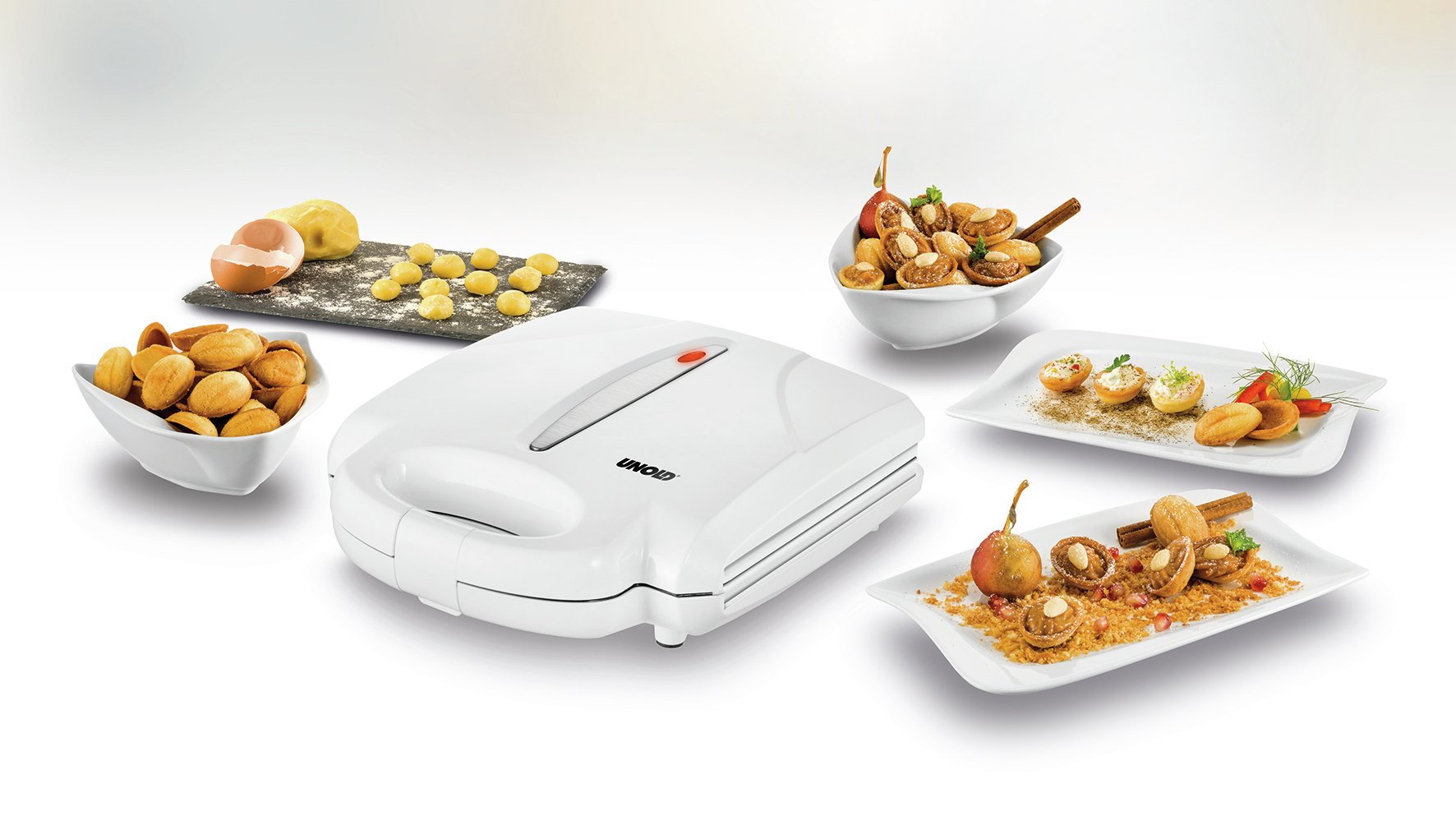 EAN 4011689443602 - Unold 48360 gofrera 24 barquillo(s) 1400 W Acero inoxidable, Blanco imagen 10