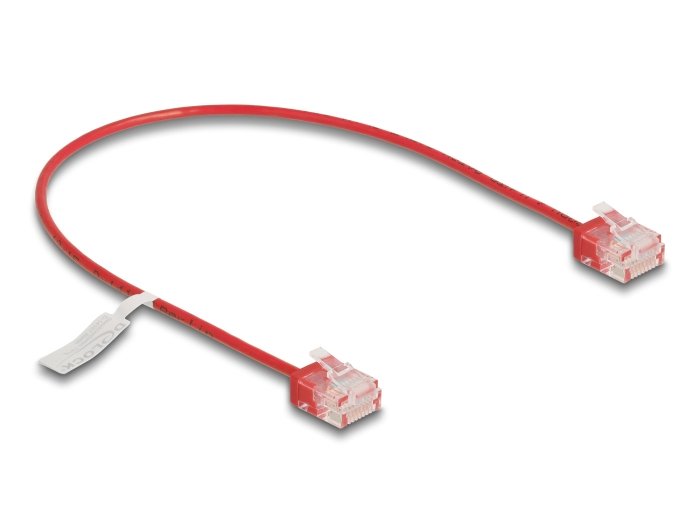 Delock Rj45 Cable De Red Cat.6 Utp Ultra Slim 0,3 M Rojo Con Kurzen Machon