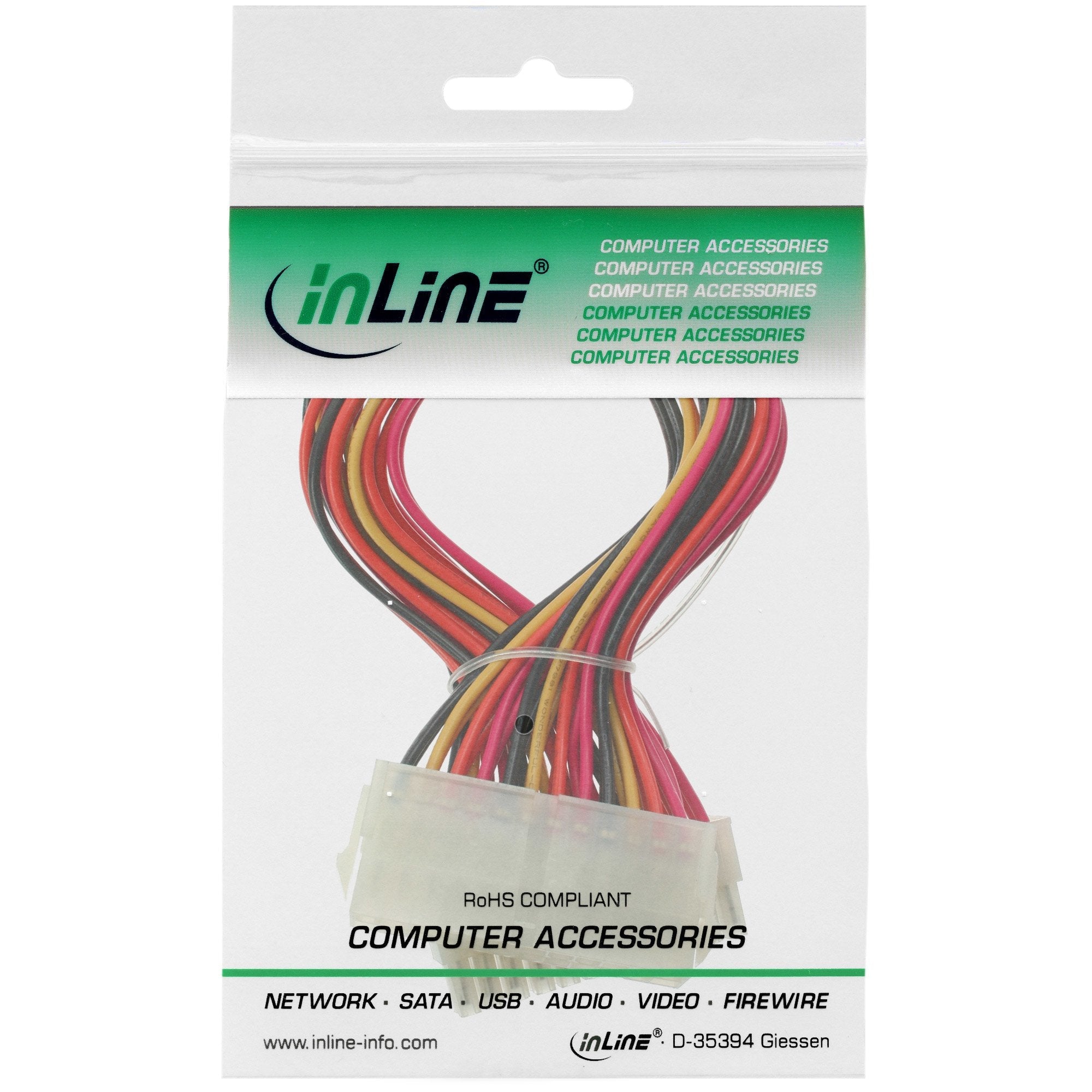 Cable De Placa Base Inline Atx De 24 Pines Macho A Hembra De 0,3 M