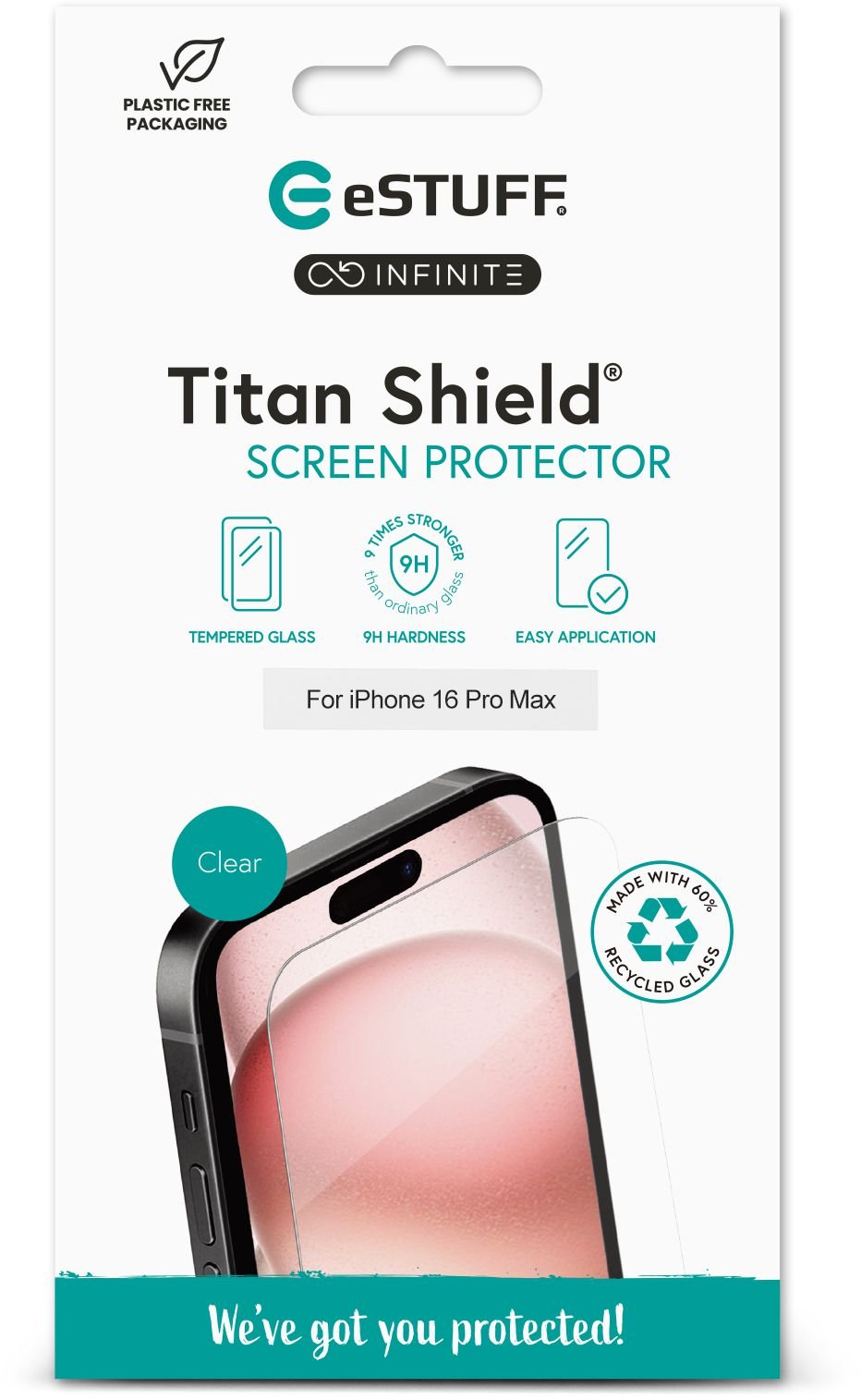 Infinite Apple Iphone 16 Pro Max Clear Glass Titan Shield.
