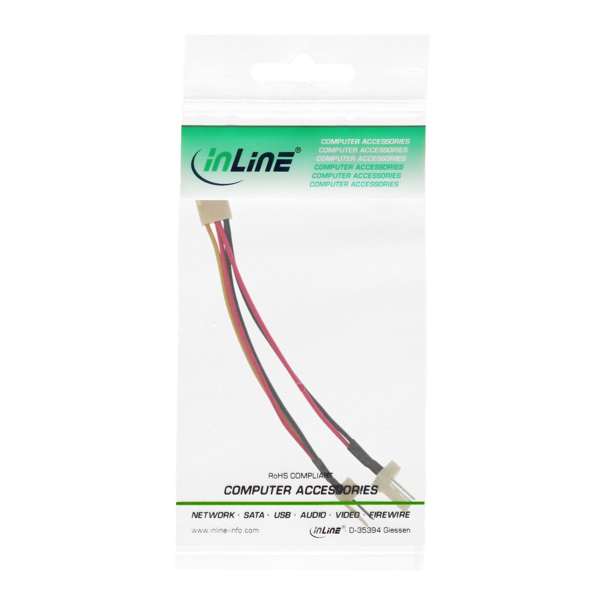 Adaptador De Ventilador Inline De 3 Pines Hembra A 2x 3 Pines Macho Aprox. 10cm