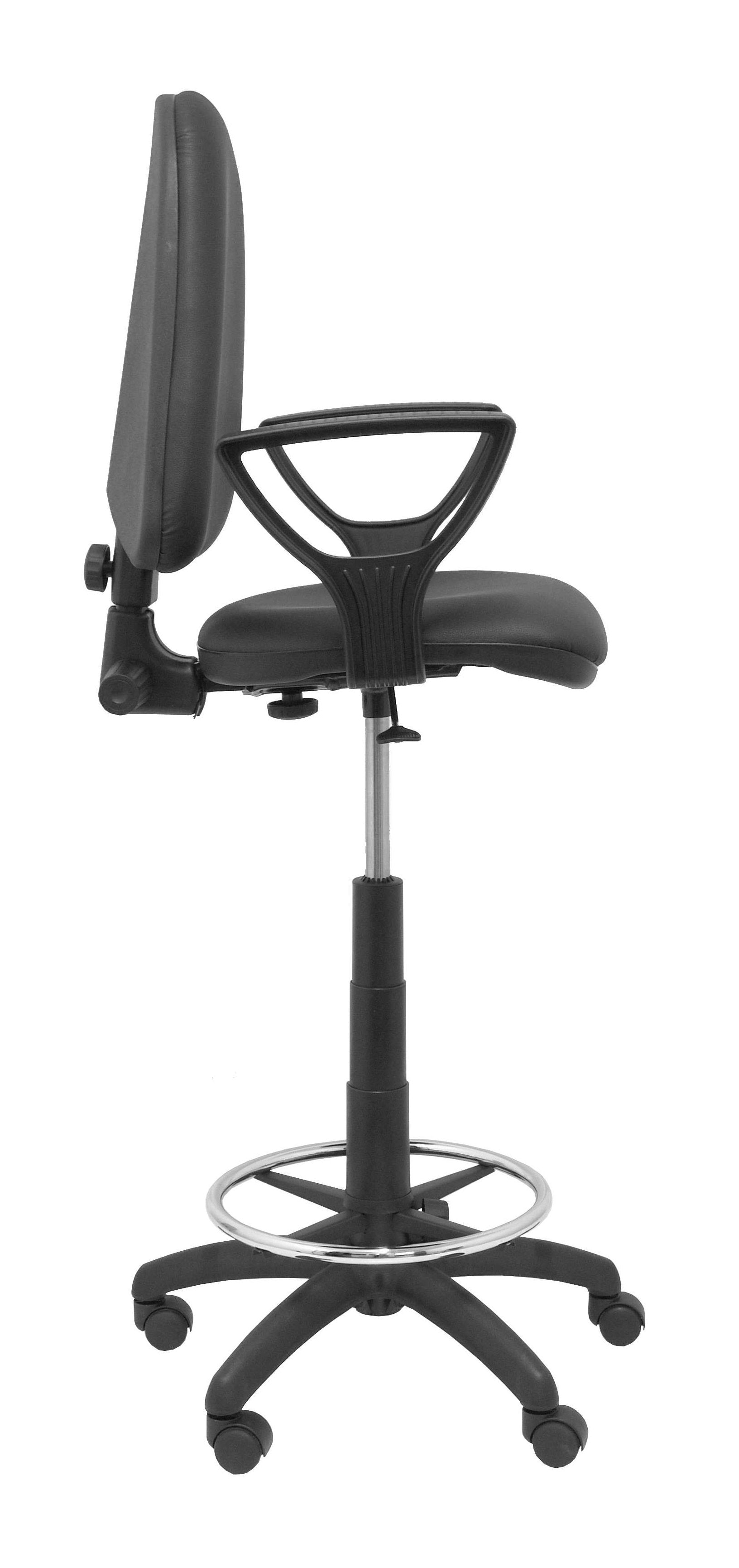 Taburete Ayna Similpiel Negro Con Brazos