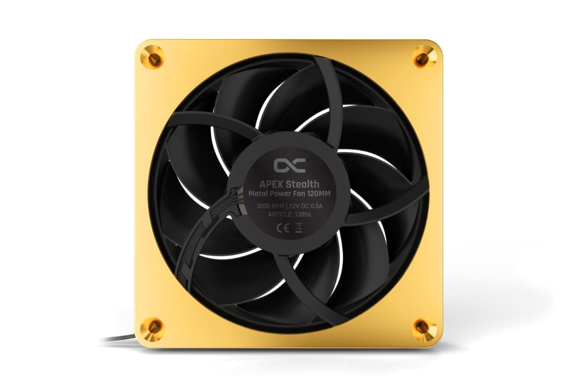 Ventilador Alphacool Apex Stealth Metal Power 120mm Lüfter 3000rpm Dorado/Negro