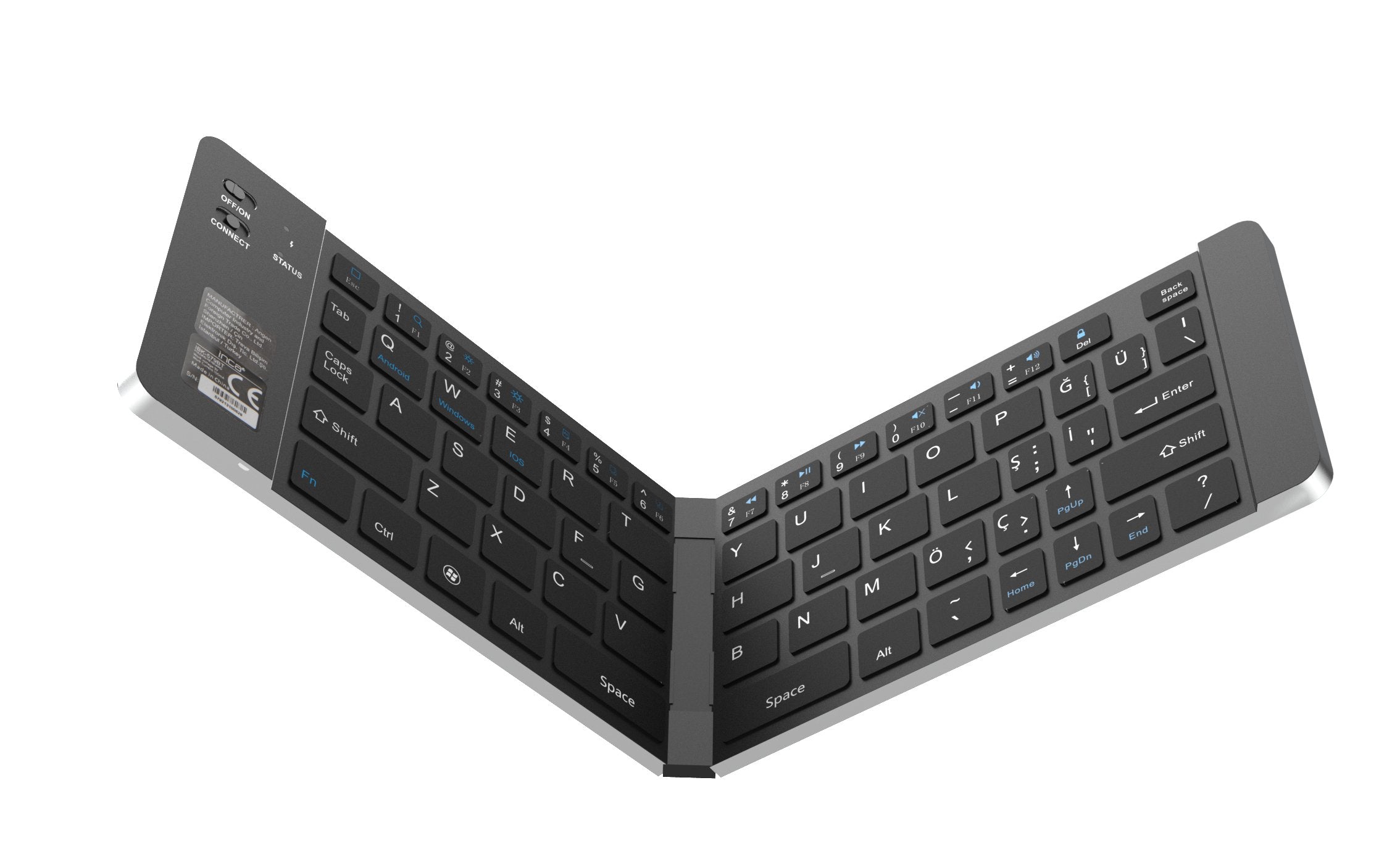 Teclado Aleman Inca Ibk-579bt Bluetooth Metálico, Plata