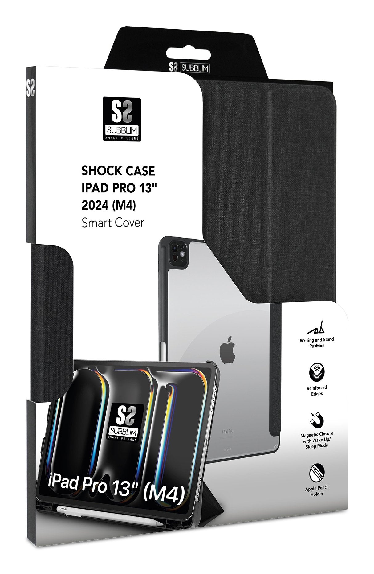 Funda Subblim Clear Shock Case Para Ipad Pro 12.9' 2024 M4 Negra