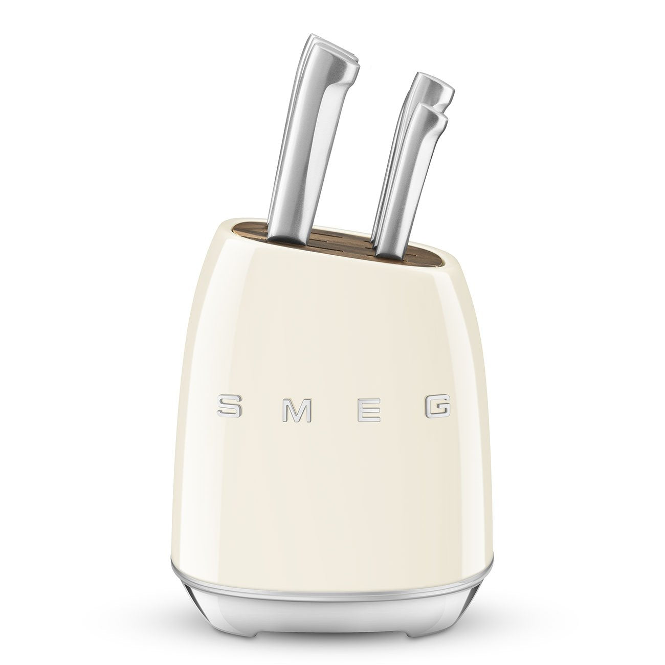 EAN 8017709344184 - Smeg KBSF02CR taco para cuchillos Bloque con ranuras para cuchillos Plástico, Acero inoxidable, Madera Cr imagen 1