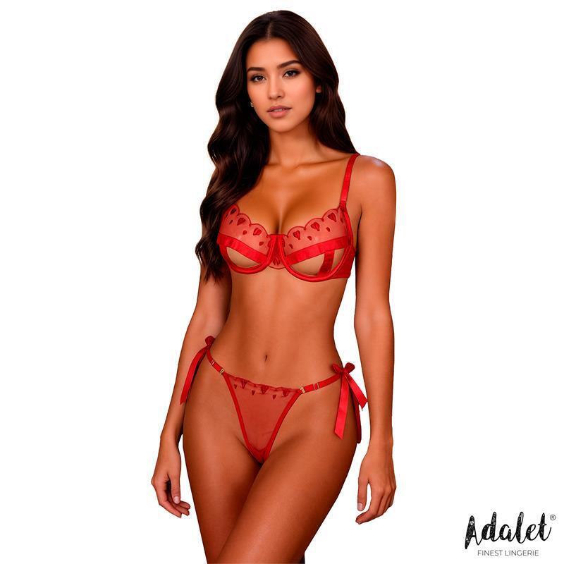Edwina Set De Tanga Y Sujetador Rojo Talla (Interno):S/M