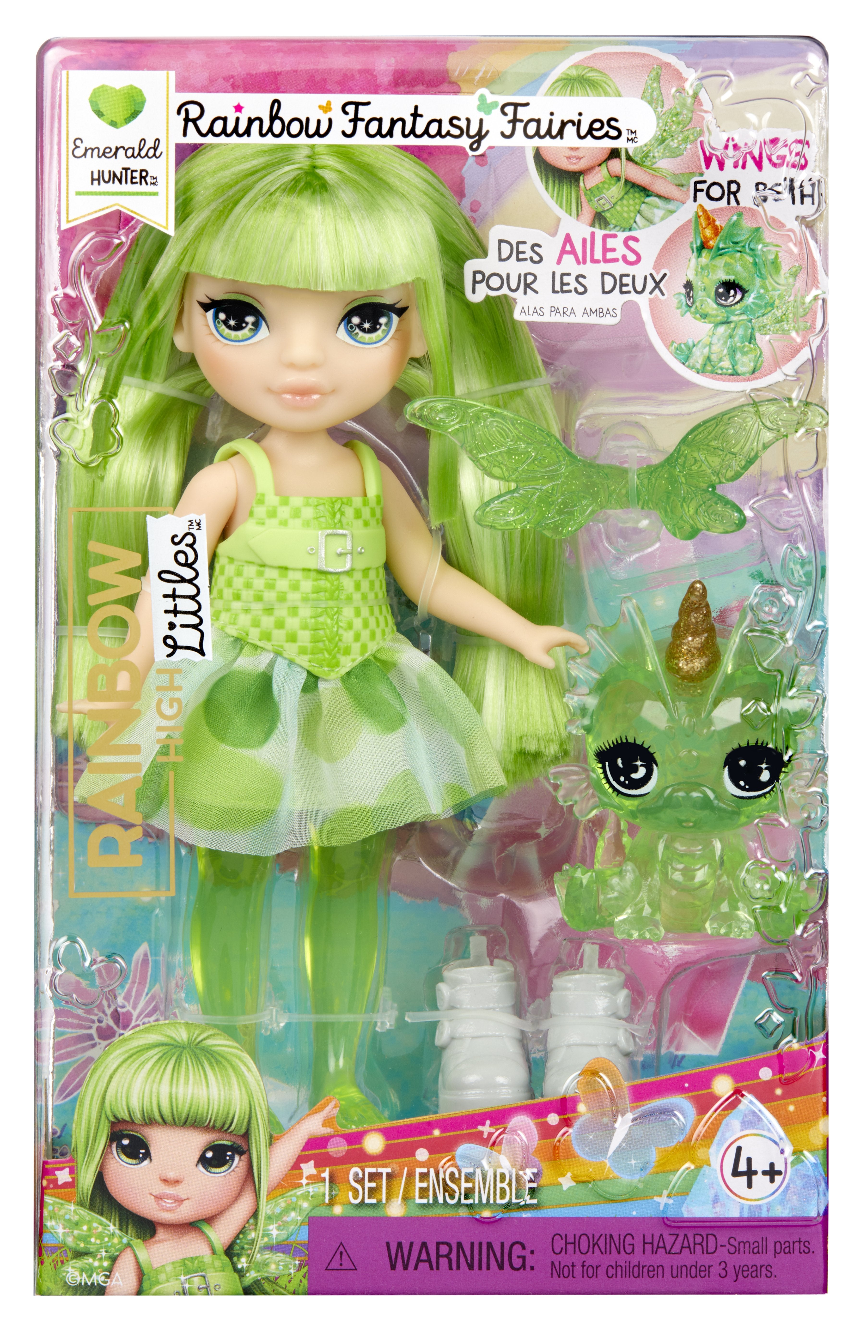 EAN 35051543404 - Rainbow High Littles Rainbow Fantasy Fairies Doll- Emerald (Green) imagen 2